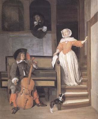 Gabriel Metsu The Cello Player (mk25) France oil painting art